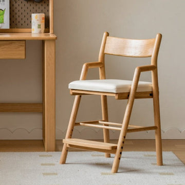 Oak Solid Wood Kids Chair Height-Adjustable.